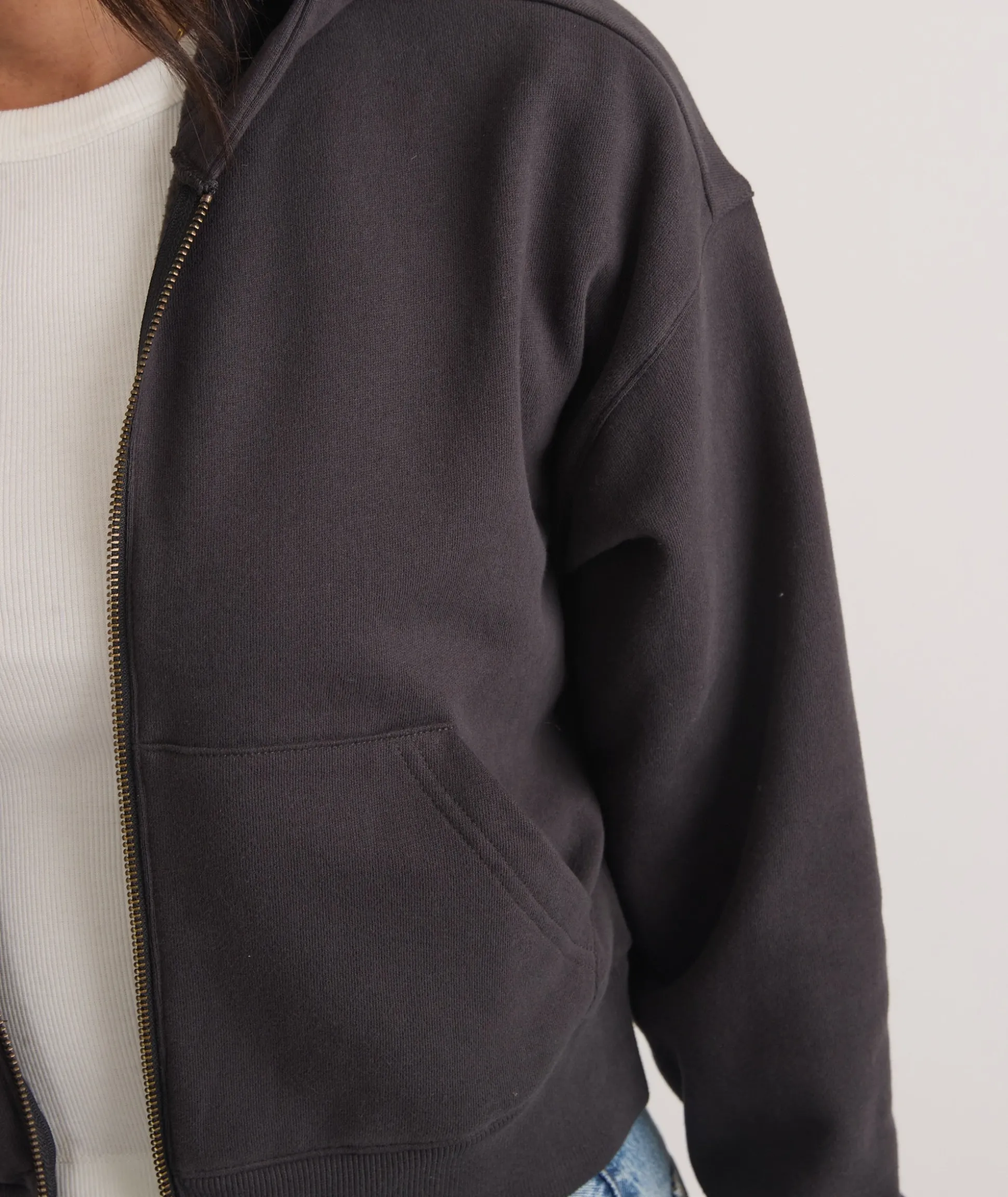 Anytime Cropped Full Zip Sweatshirt