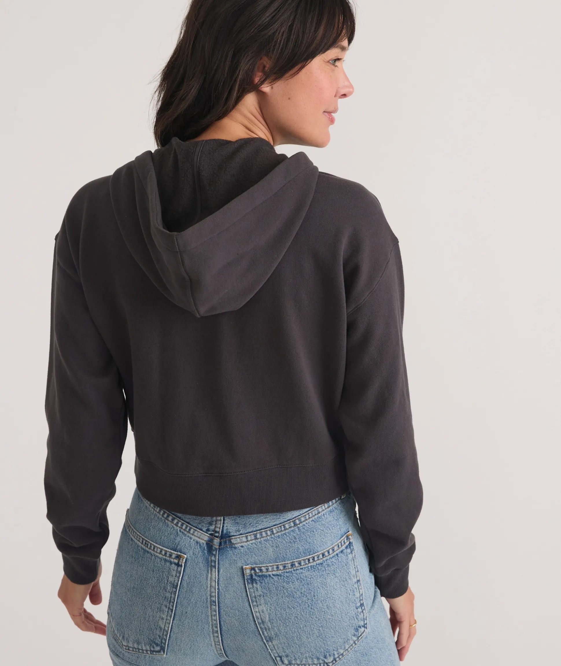 Anytime Cropped Full Zip Sweatshirt