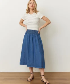 Bea Chambray Midi Skirt