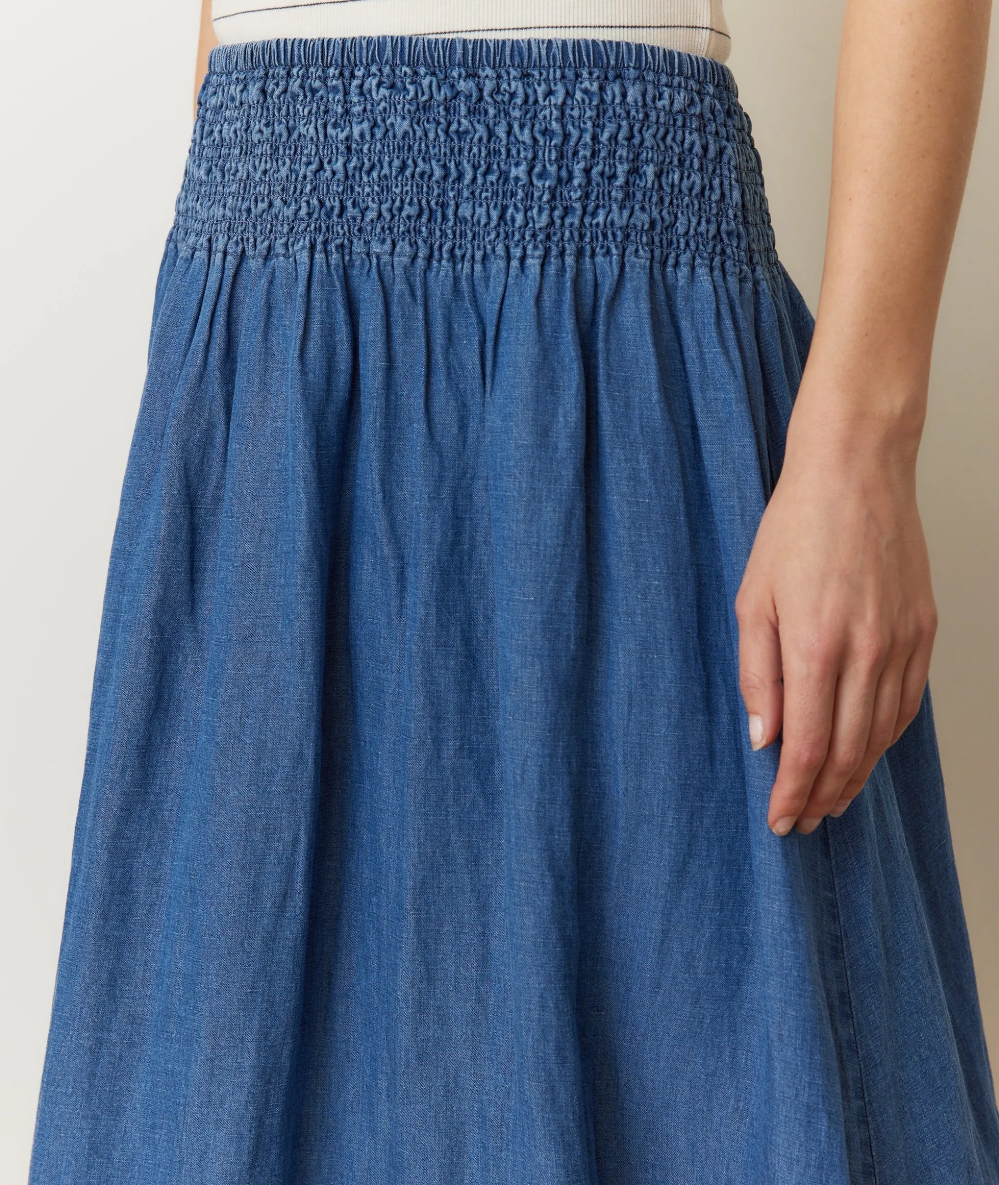 Bea Chambray Midi Skirt