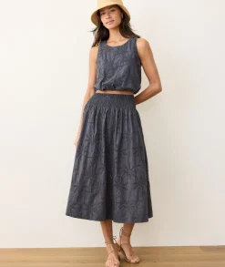 Bea Eyelet Midi Skirt
