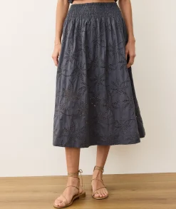 Bea Eyelet Midi Skirt