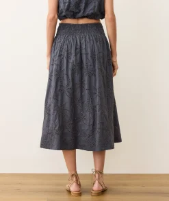 Bea Eyelet Midi Skirt