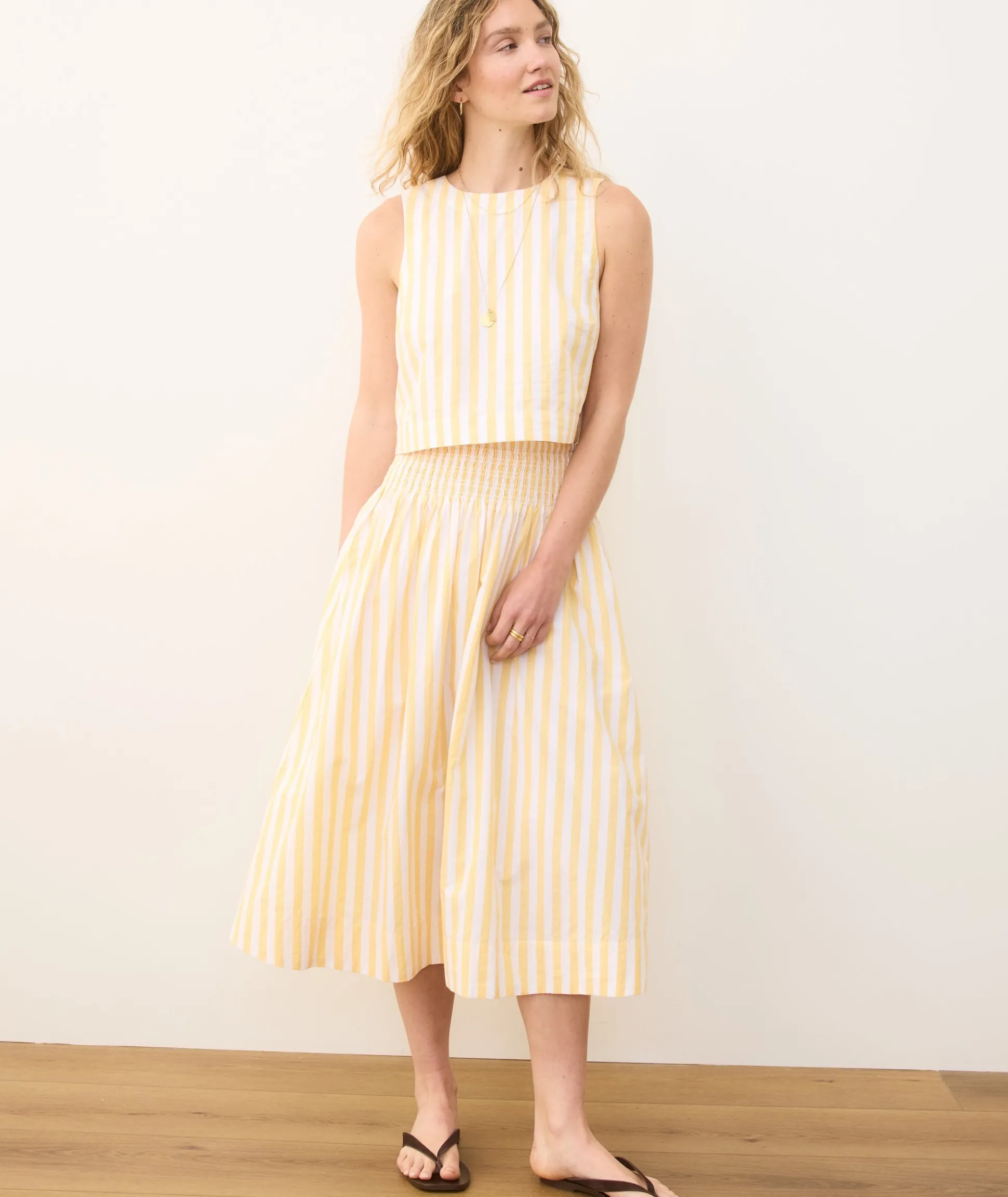 Bea Poplin Midi Skirt