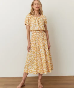 Bea Poplin Midi Skirt