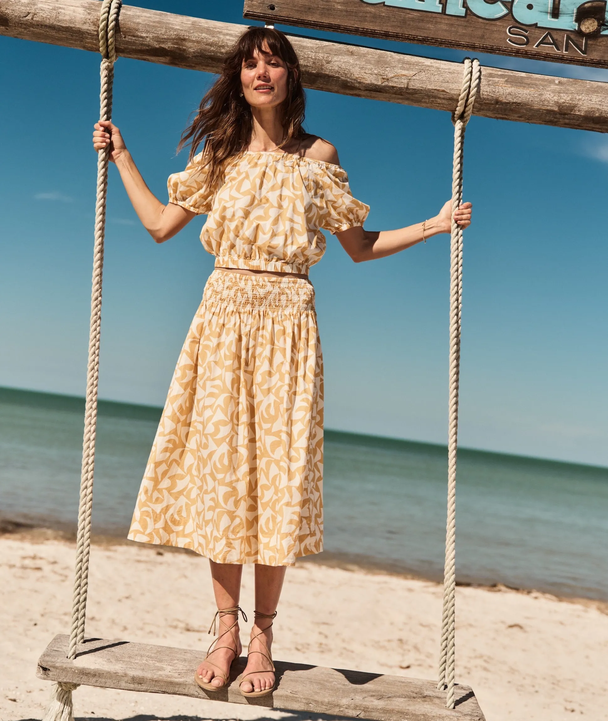Bea Poplin Midi Skirt