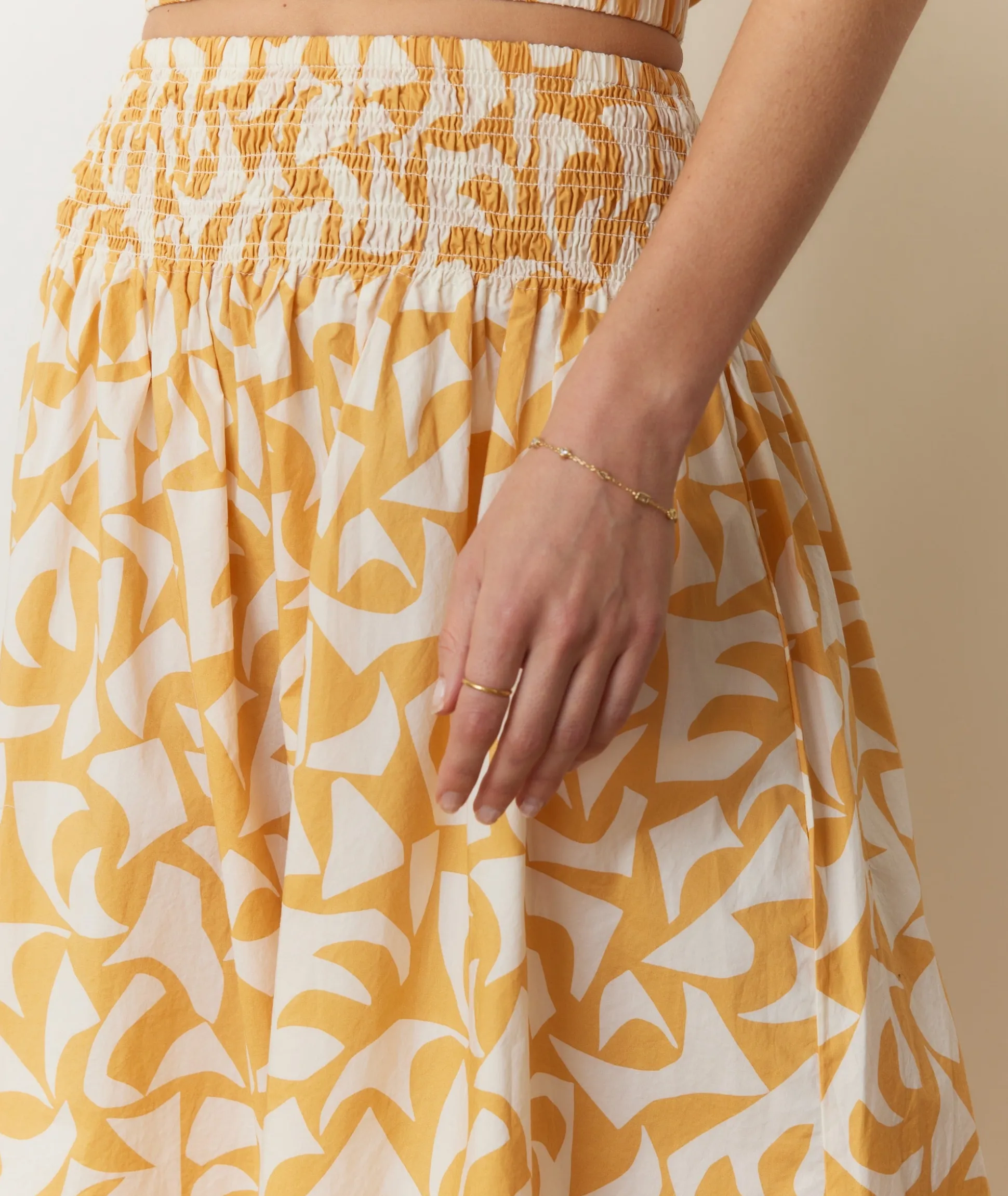 Bea Poplin Midi Skirt