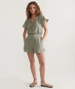 Bella Double Cloth Romper