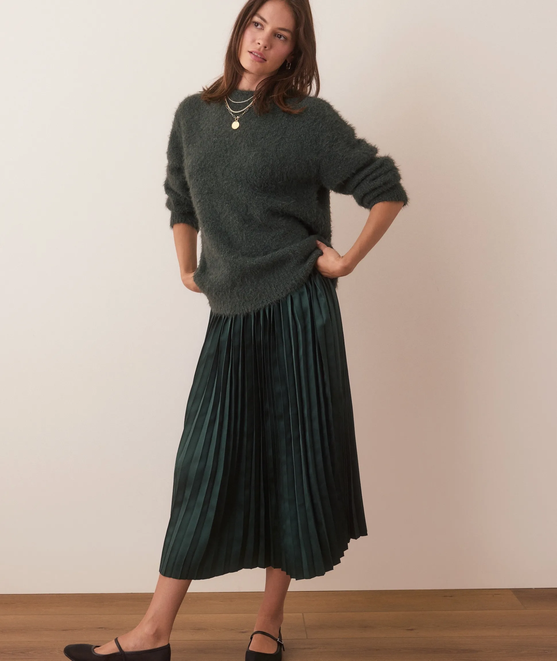 Chelsea Pleated Midi Skirt