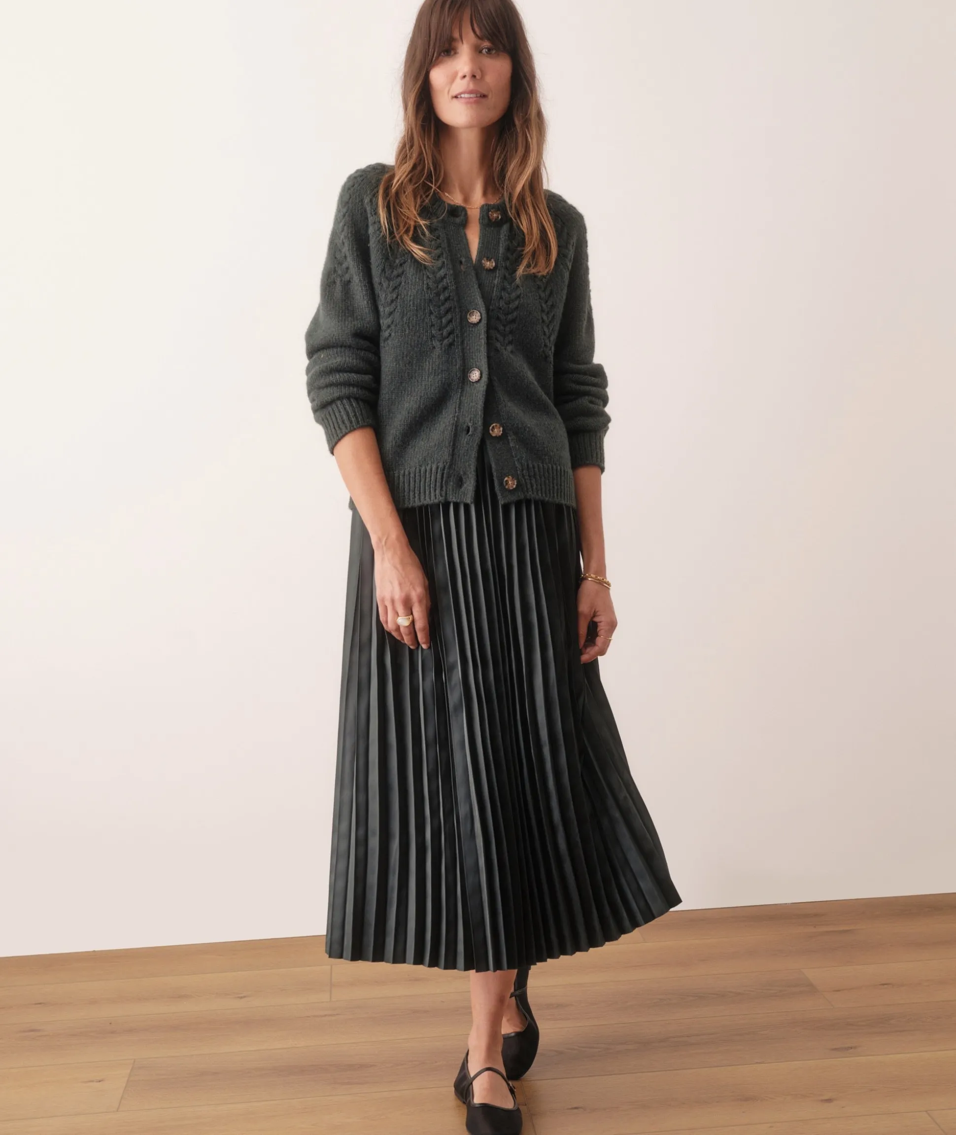 Chelsea Pleated Midi Skirt