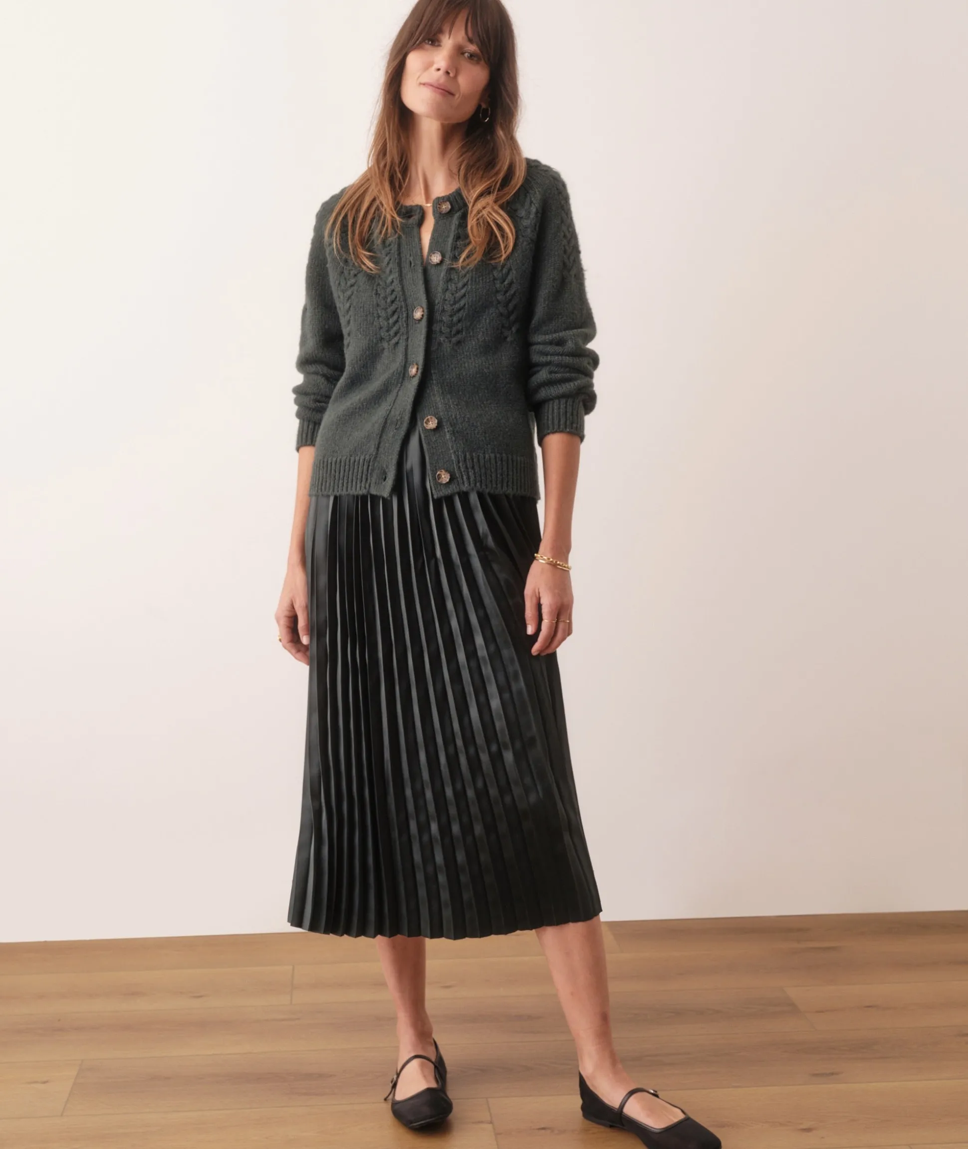 Chelsea Pleated Midi Skirt