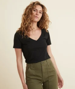 Classic V-Neck Tee in Black