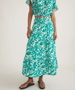 Corinne Double Cloth Maxi Skirt