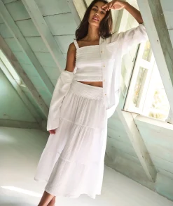 Corinne Double Cloth Maxi Skirt