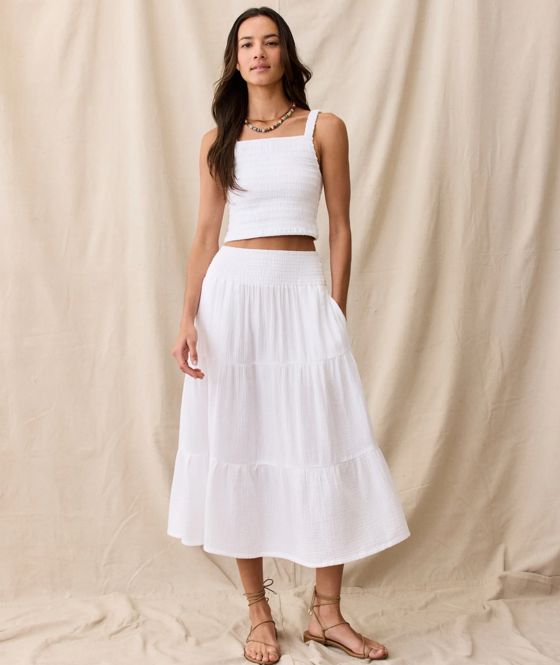 Corinne Double Cloth Maxi Skirt