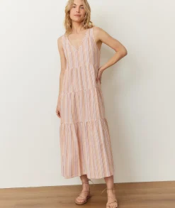 Corinne Seersucker Maxi Dress