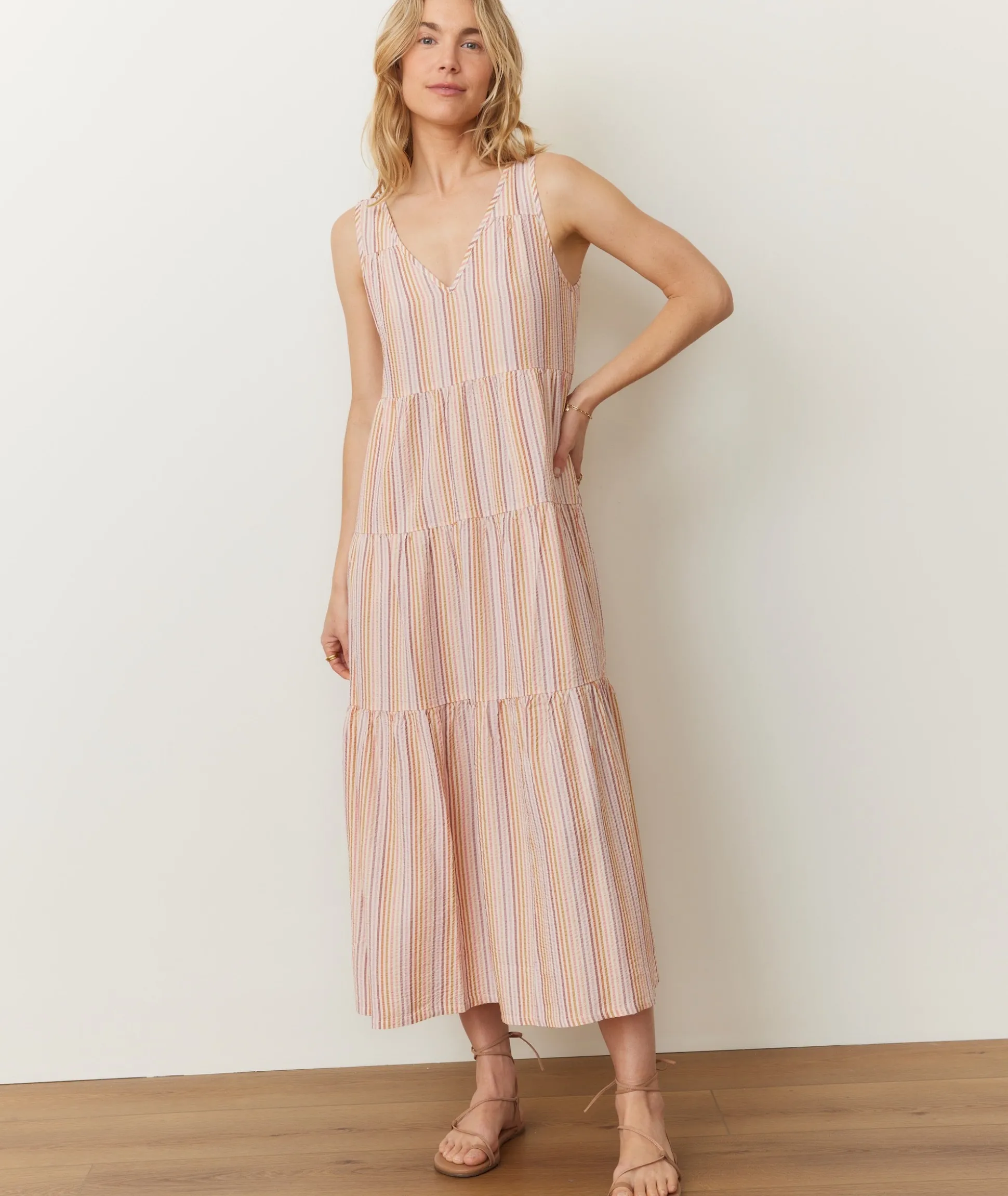 Corinne Seersucker Maxi Dress