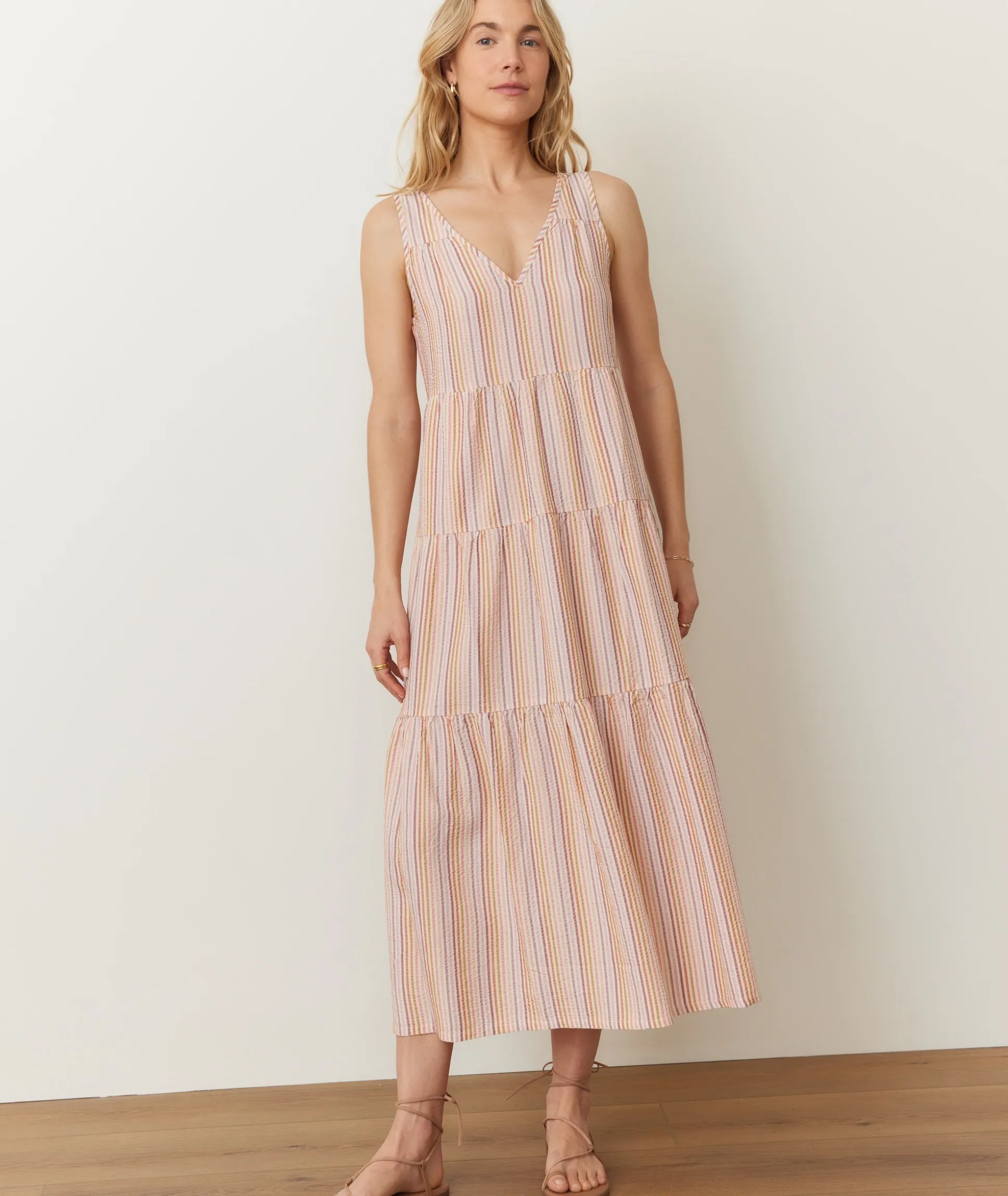 Corinne Seersucker Maxi Dress