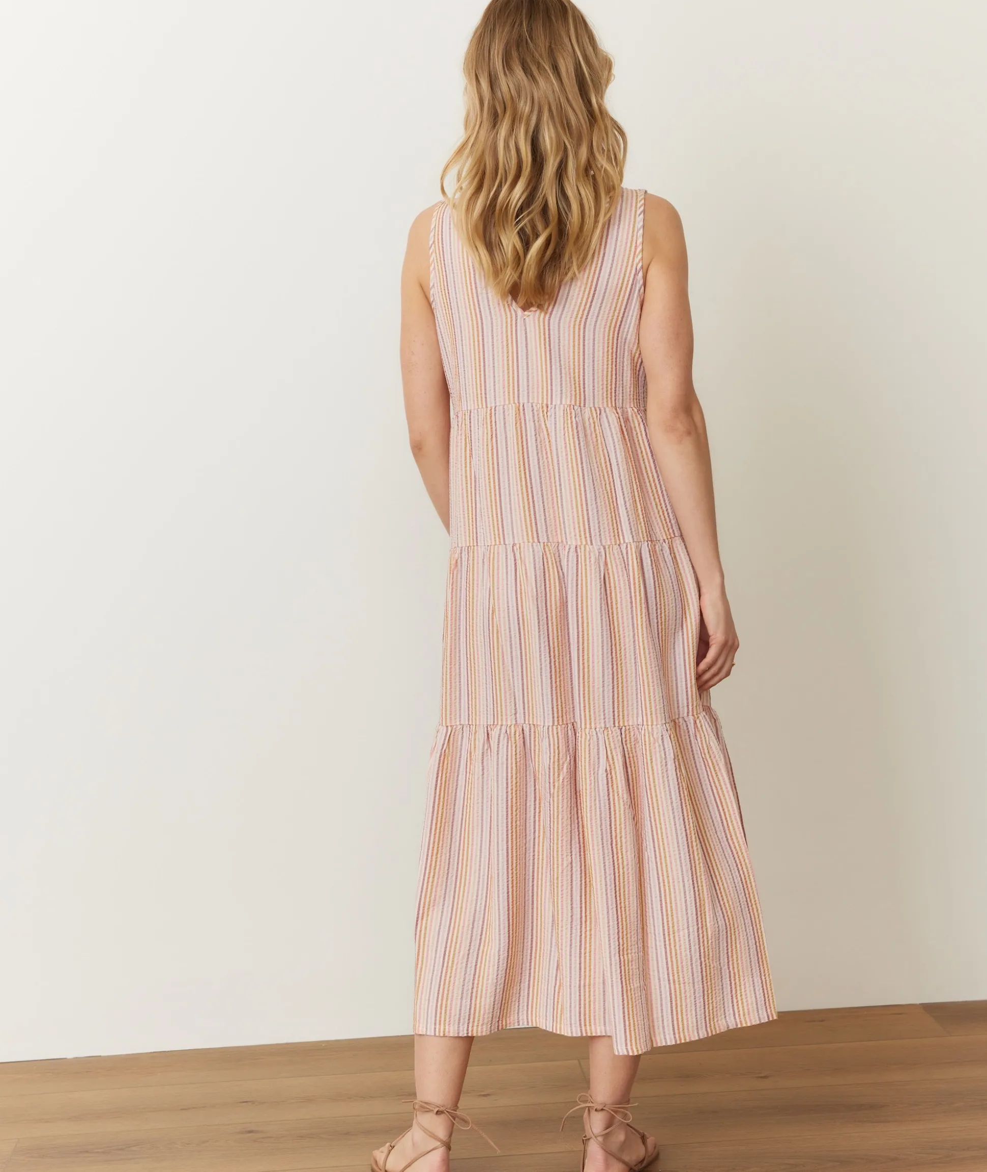 Corinne Seersucker Maxi Dress