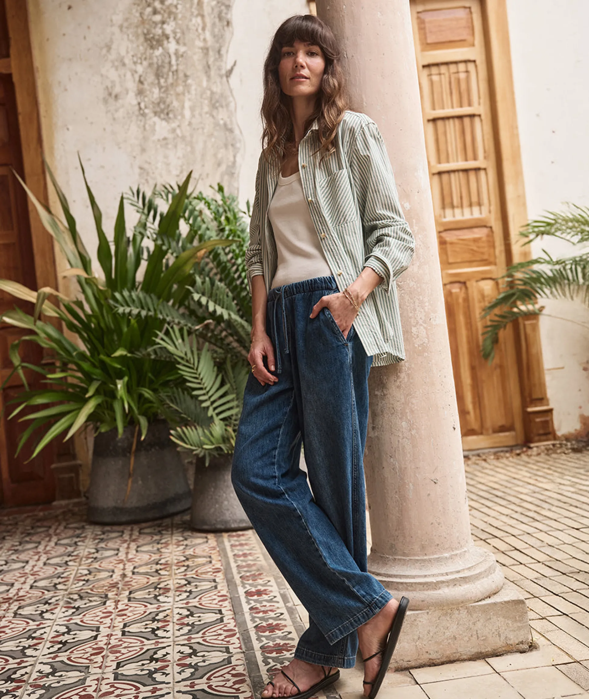 Drawstring Denim Pant