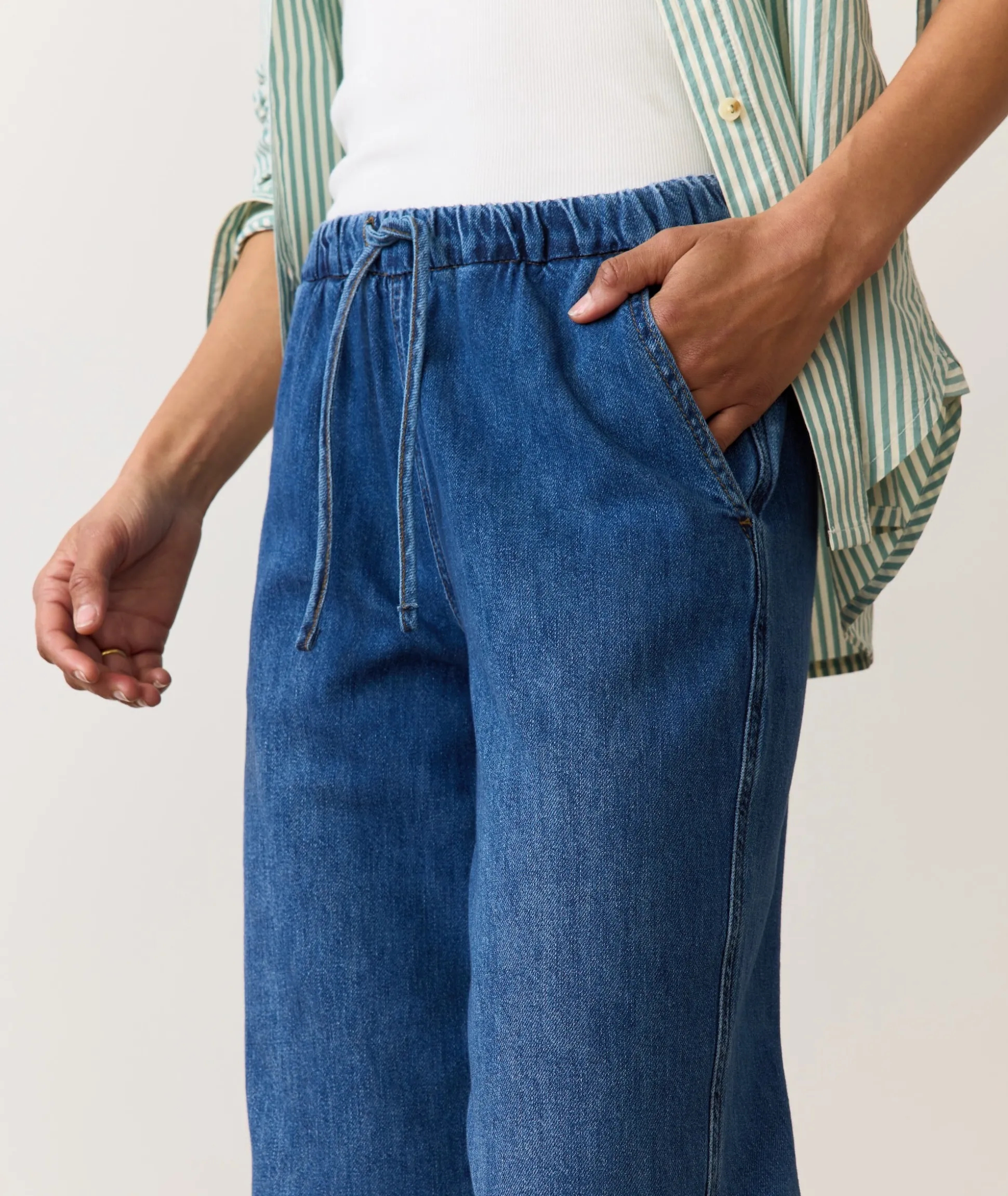 Drawstring Denim Pant