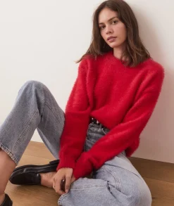 Eyelash Cropped Crewneck Sweater