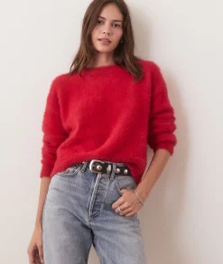 Eyelash Cropped Crewneck Sweater