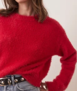Eyelash Cropped Crewneck Sweater