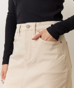 Fawn Denim Midi Skirt