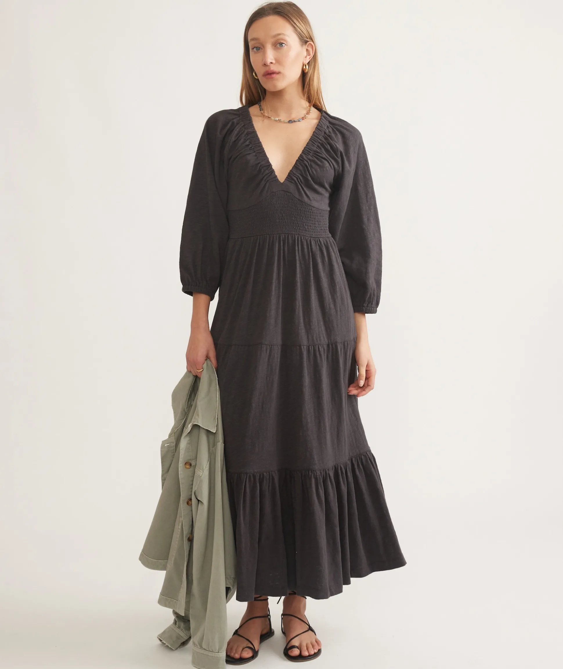 Florence Vintage Slub Midi Dress