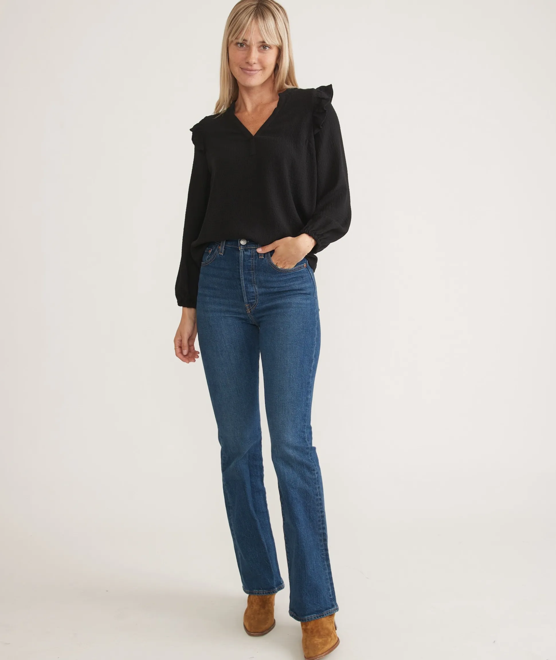 Jamie Ruffle Sleeve Top