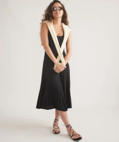Lexi Rib Fit and Flare Midi Dress