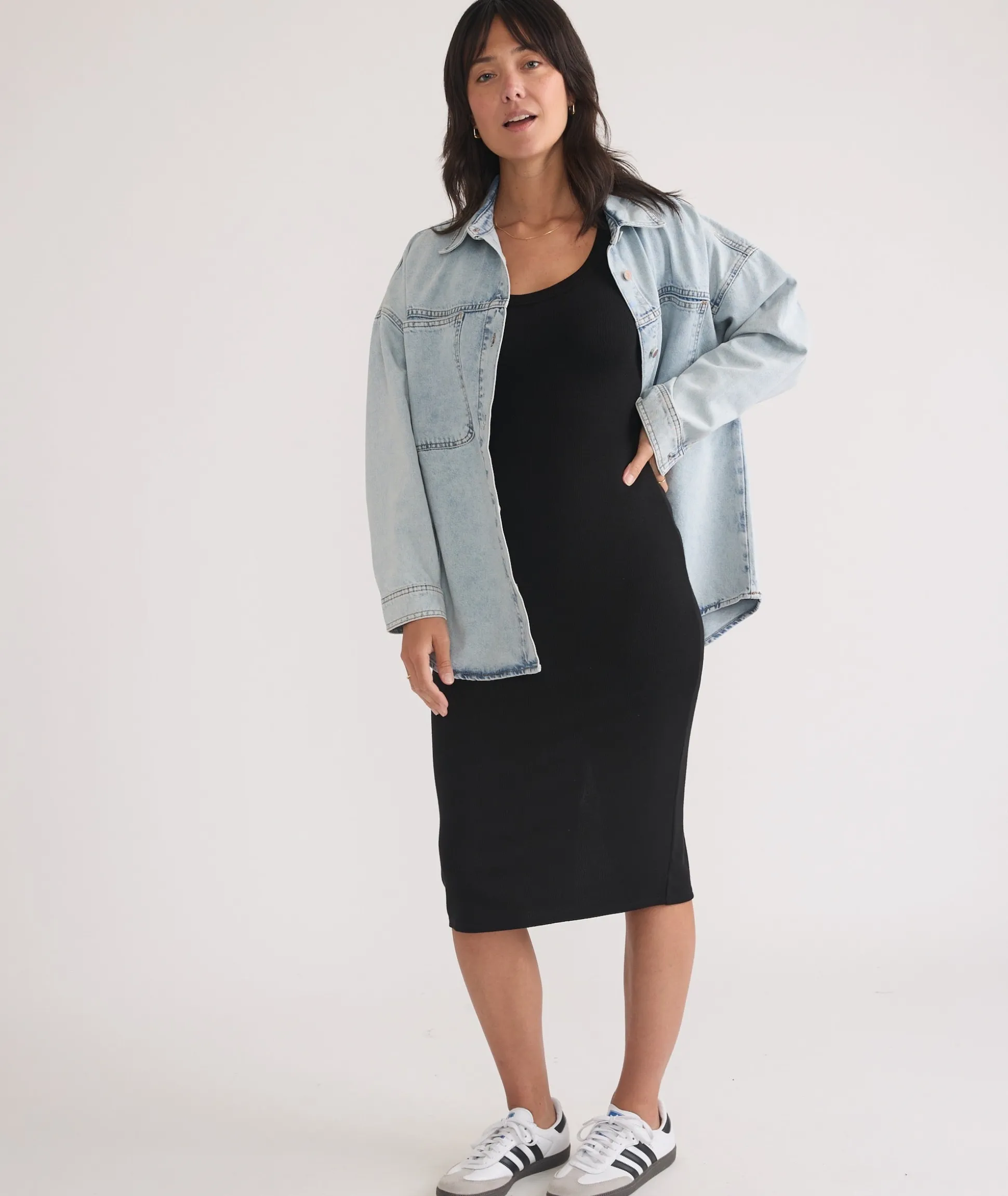Lexi Rib Long Sleeve Midi Dress
