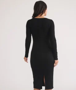 Lexi Rib Long Sleeve Midi Dress