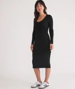 Lexi Rib Long Sleeve Midi Dress