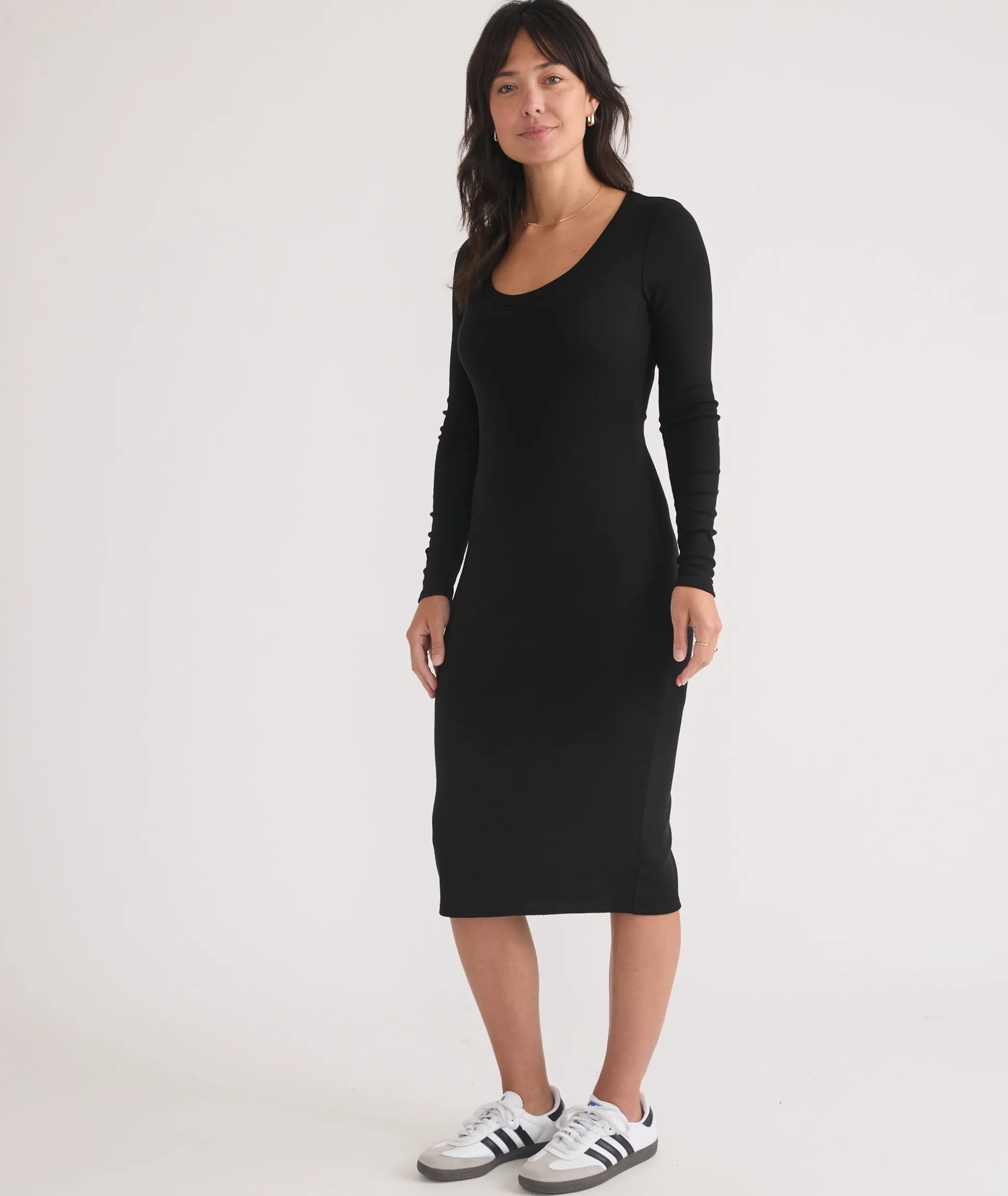 Lexi Rib Long Sleeve Midi Dress