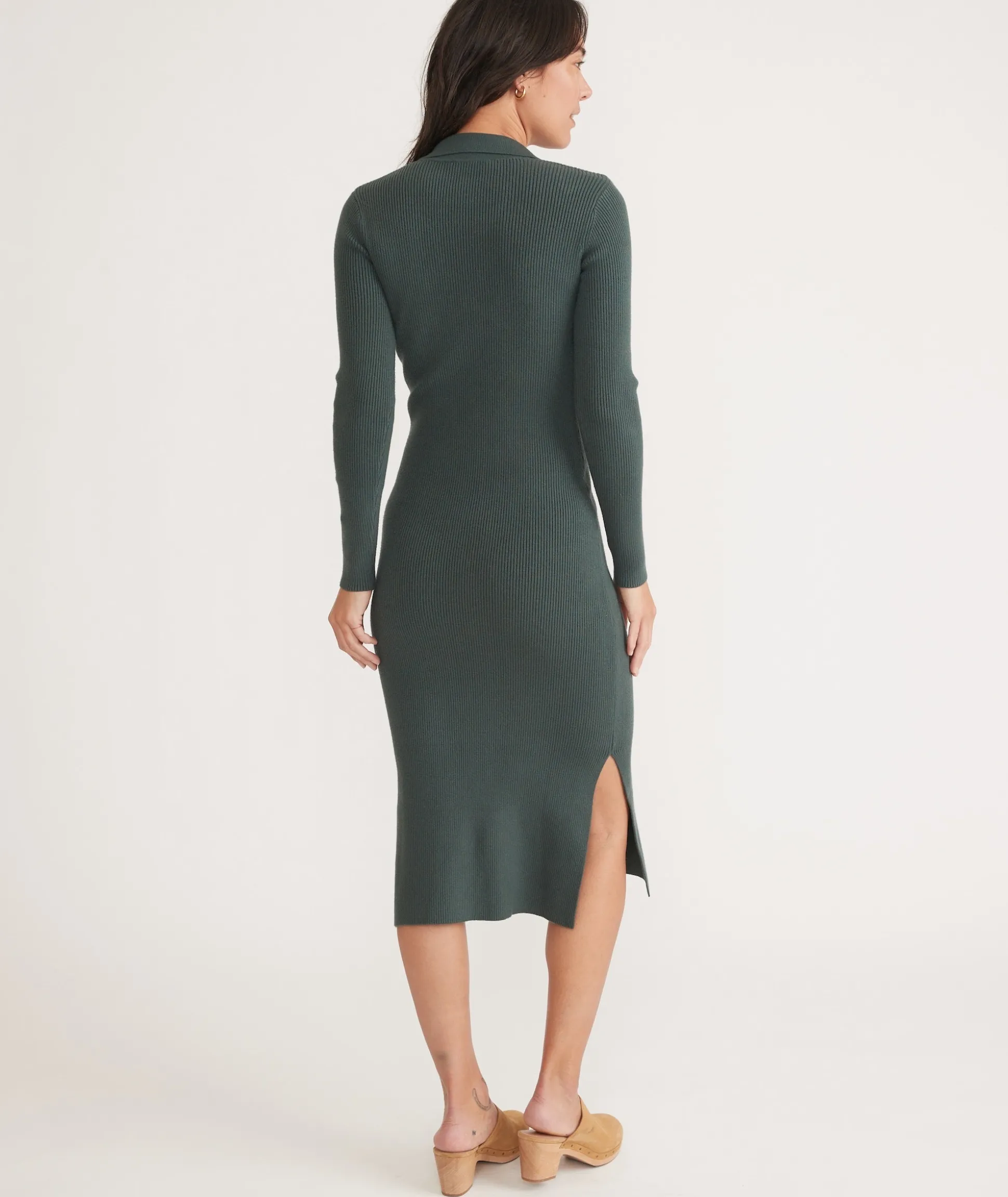 Lexi Rib Long Sleeve Sweater Polo Dress