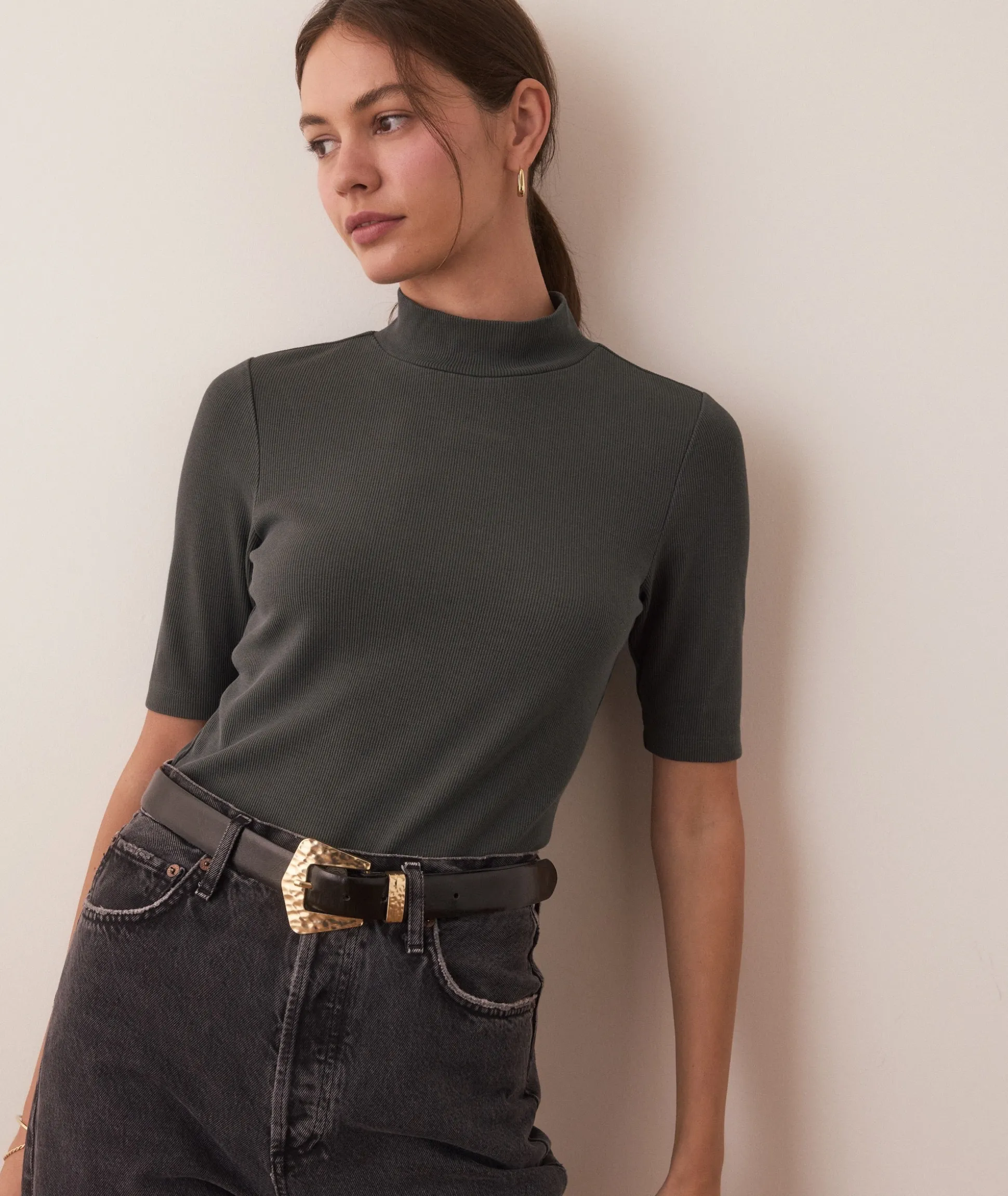 Lexi Rib Mock Neck Top