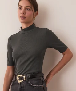 Lexi Rib Mock Neck Top