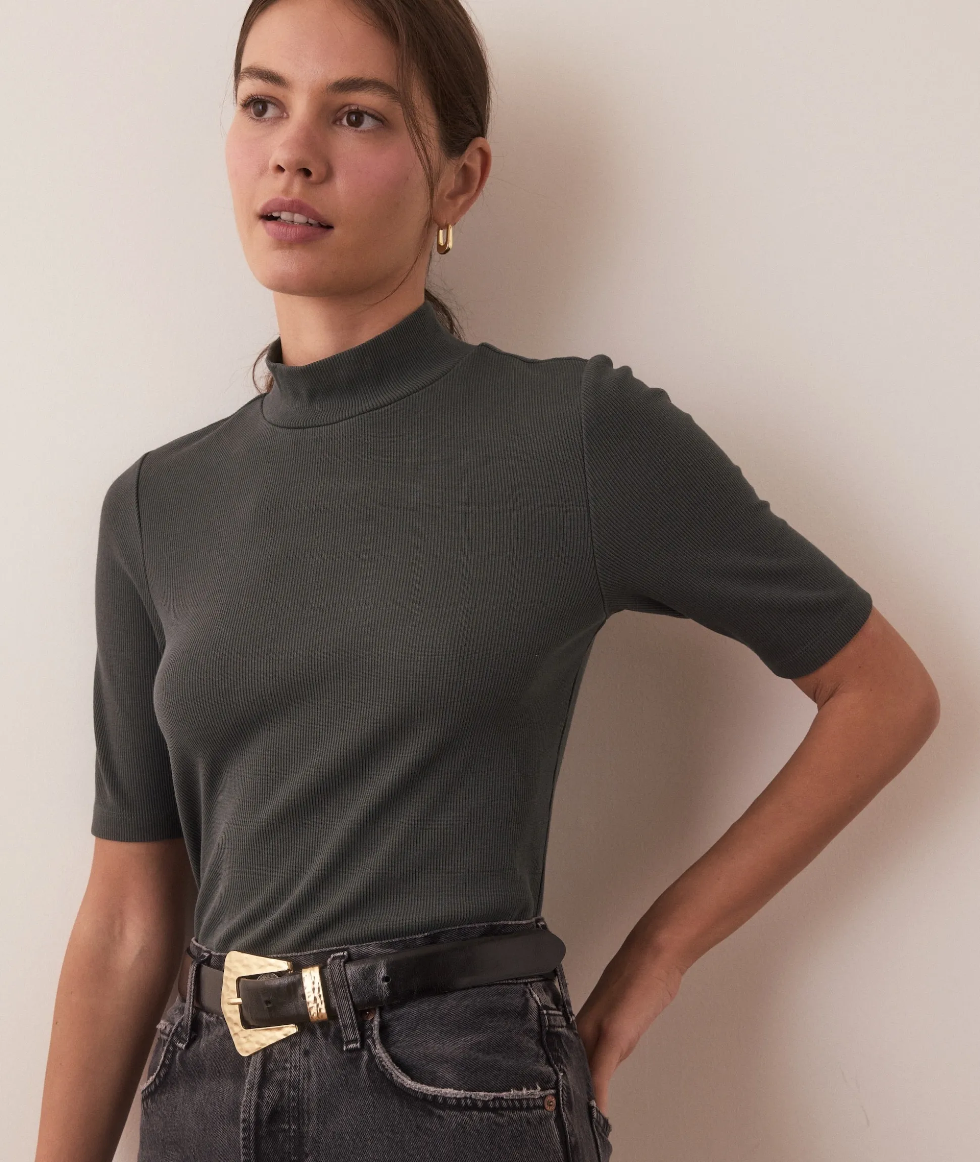 Lexi Rib Mock Neck Top