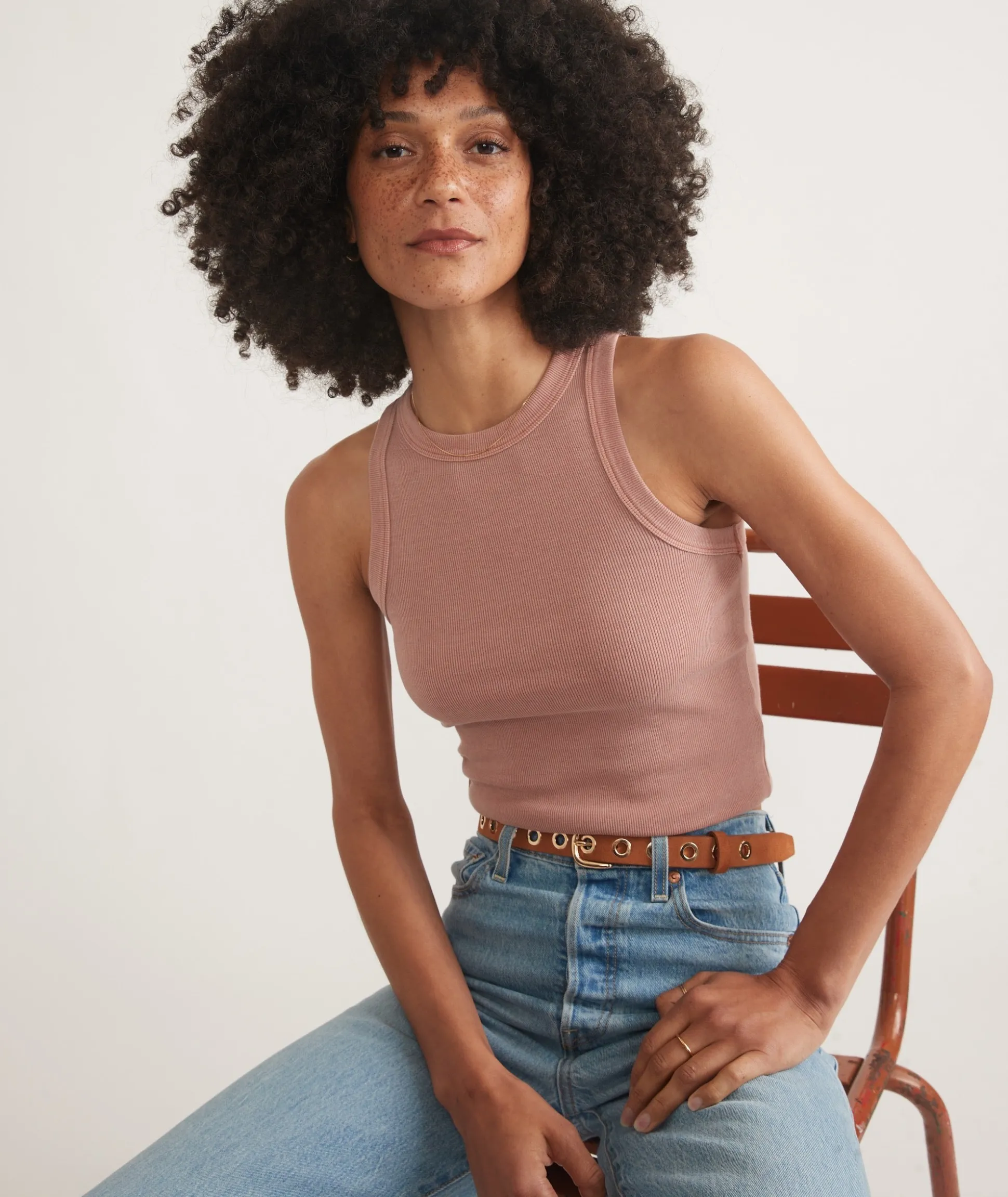 Lexi Rib Sun-In High Neck Crop Tank