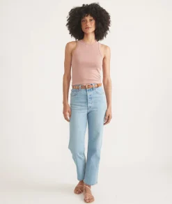 Lexi Rib Sun-In High Neck Crop Tank