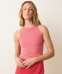 Lexi Rib Sun-In High Neck Crop Tank