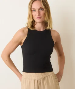 Lexi Rib Sun-In High Neck Crop Tank