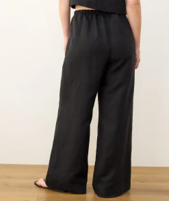 Linen Drawstring Wide Leg Pant