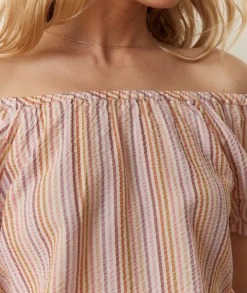 Marella Seersucker Crop Blouse