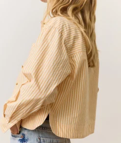 Mia Cropped Shirt in Cali Poplin