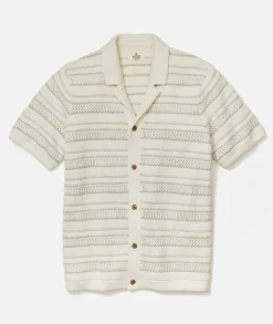 Open Knit Sweater Button-Down