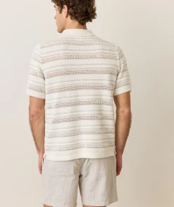 Open Knit Sweater Button-Down