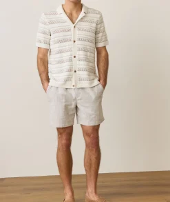 Open Knit Sweater Button-Down